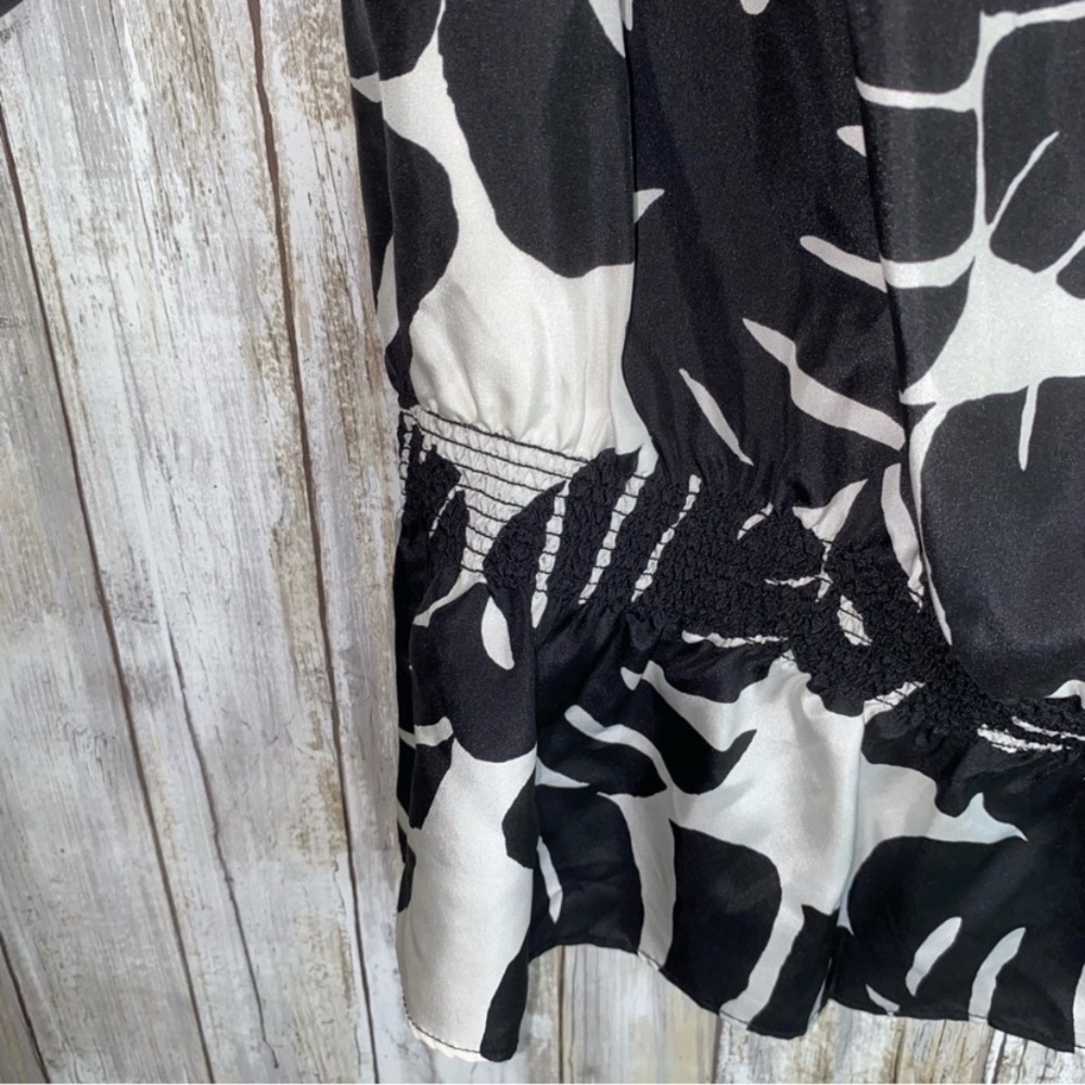 White House Black Market Silk Black Off The Shoulder Blouse - Picture 3 of 6